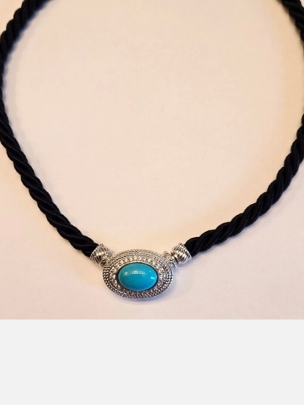 Judith Ripka Turquoise And CZ Choker Necklace